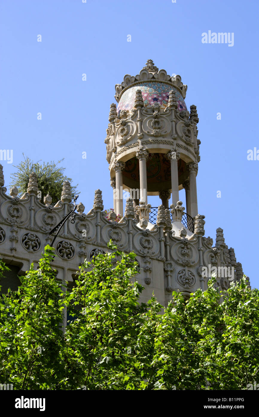 Luis Domenech i Montaner's Building la Casa Lleó Morera, Passeig de Gracia, Quadrat d'or, de l'Eixample, Barcelone, Espagne Banque D'Images