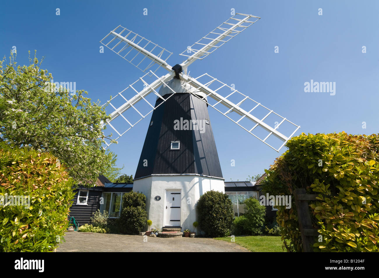 Moulin à Vent, Tour Smock Swaffham Prior, Cambridgeshire - un exemple d'un moulin qui a été transformé en une maison Banque D'Images