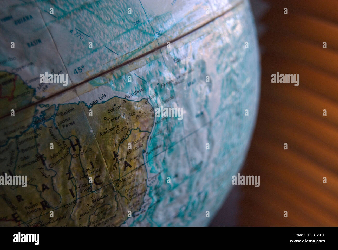 Close up sur le globe et stores Banque D'Images