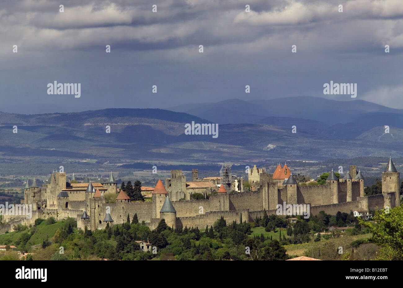 Carcassonne France vue du Sud 2008 Banque D'Images