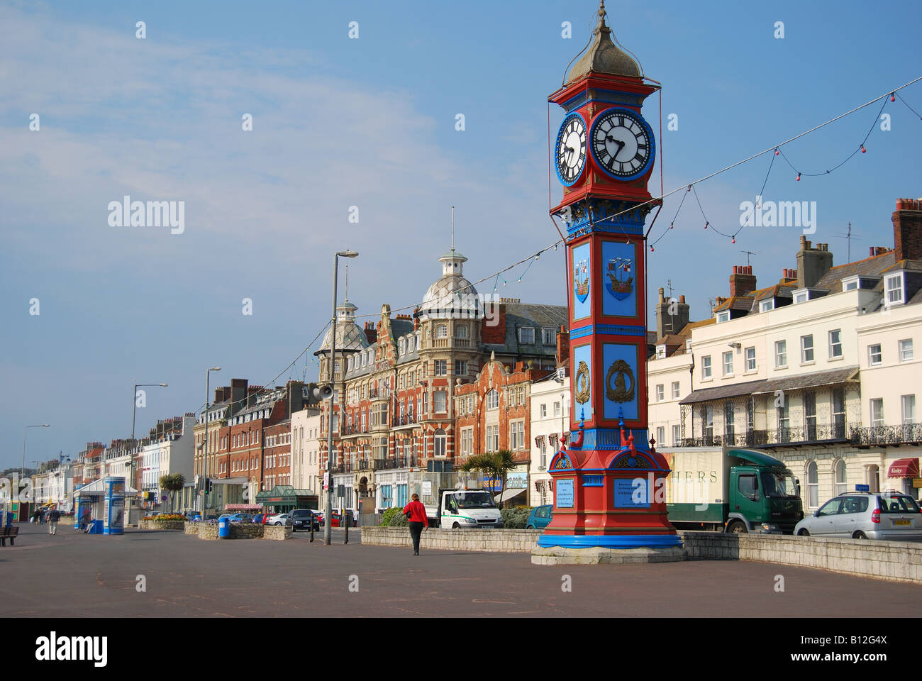 Horloge du Jubilé et de la promenade, de l'Esplanade, Weymouth, Dorset, Angleterre, Royaume-Uni Banque D'Images