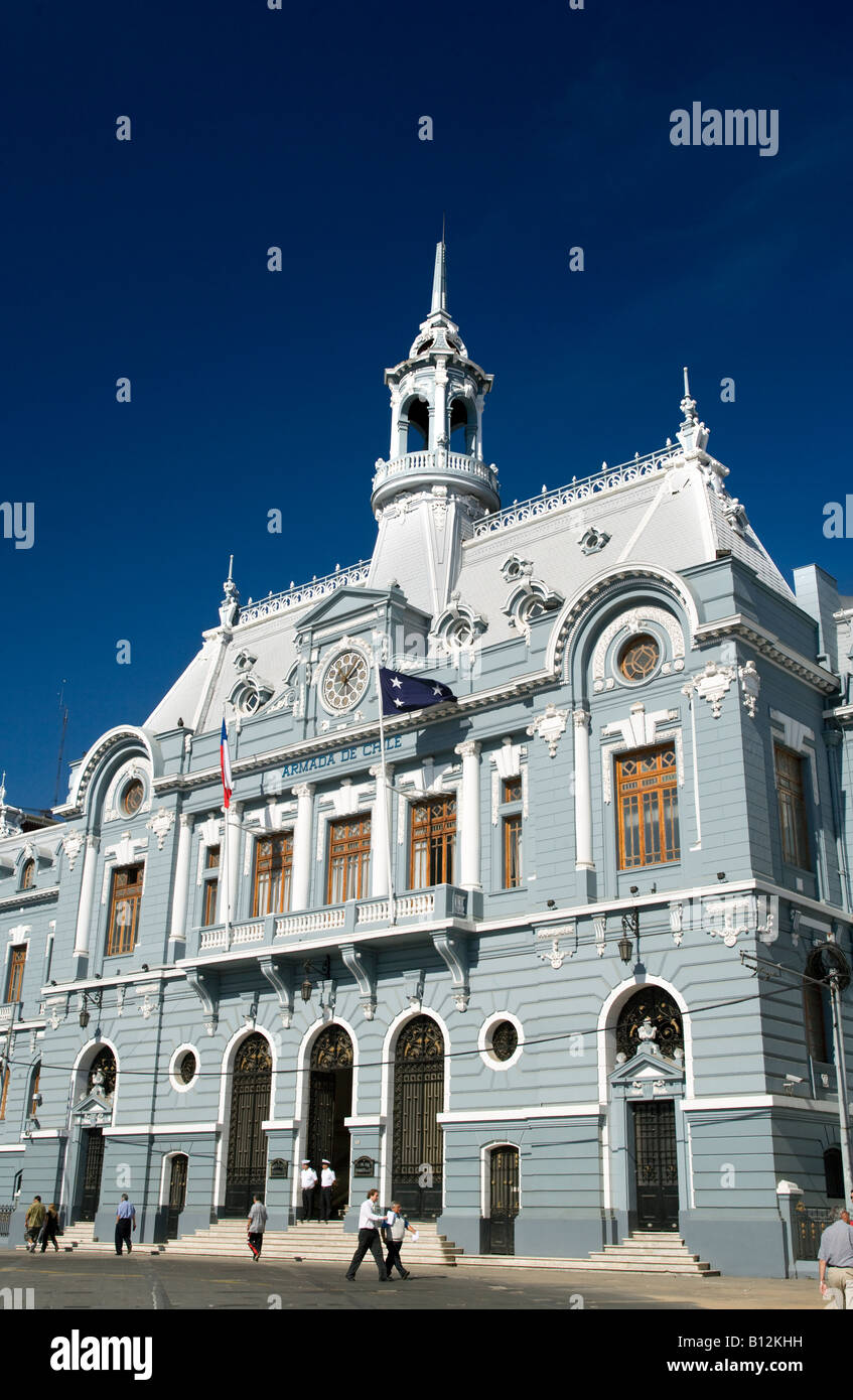 Bâtiment de la marine chilienne VALPARAISO CHILI Banque D'Images