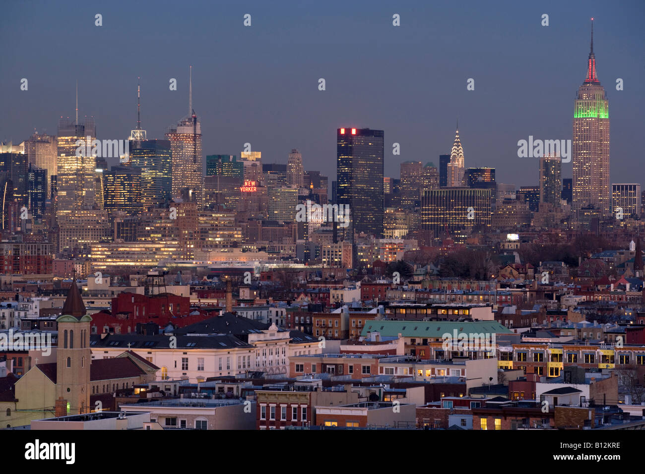 MANHATTAN NEW YORK CITY SKYLINE de Hoboken, New Jersey, USA Banque D'Images