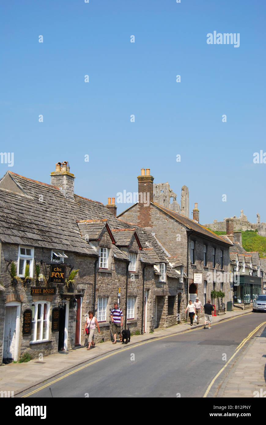 West Street, Corfe Castle, Dorset, Angleterre, Royaume-Uni Banque D'Images