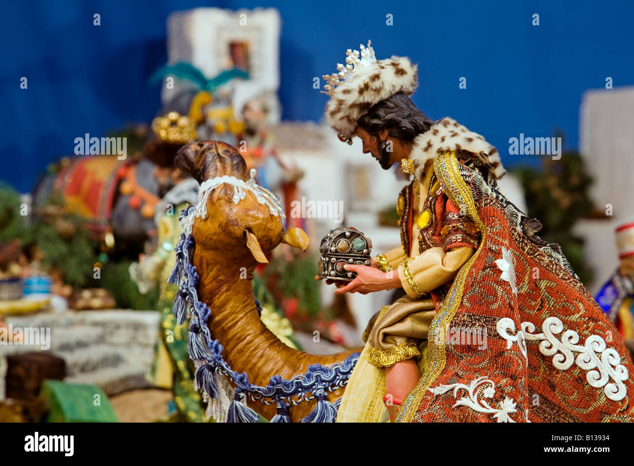 Belen théâtre d'un Noël traditionnel Banque D'Images