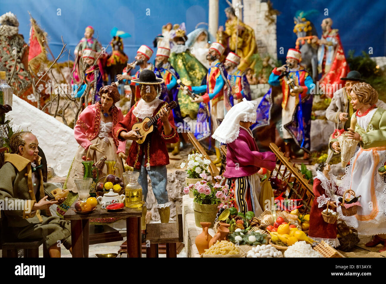 Belen théâtre d'un Noël traditionnel Banque D'Images