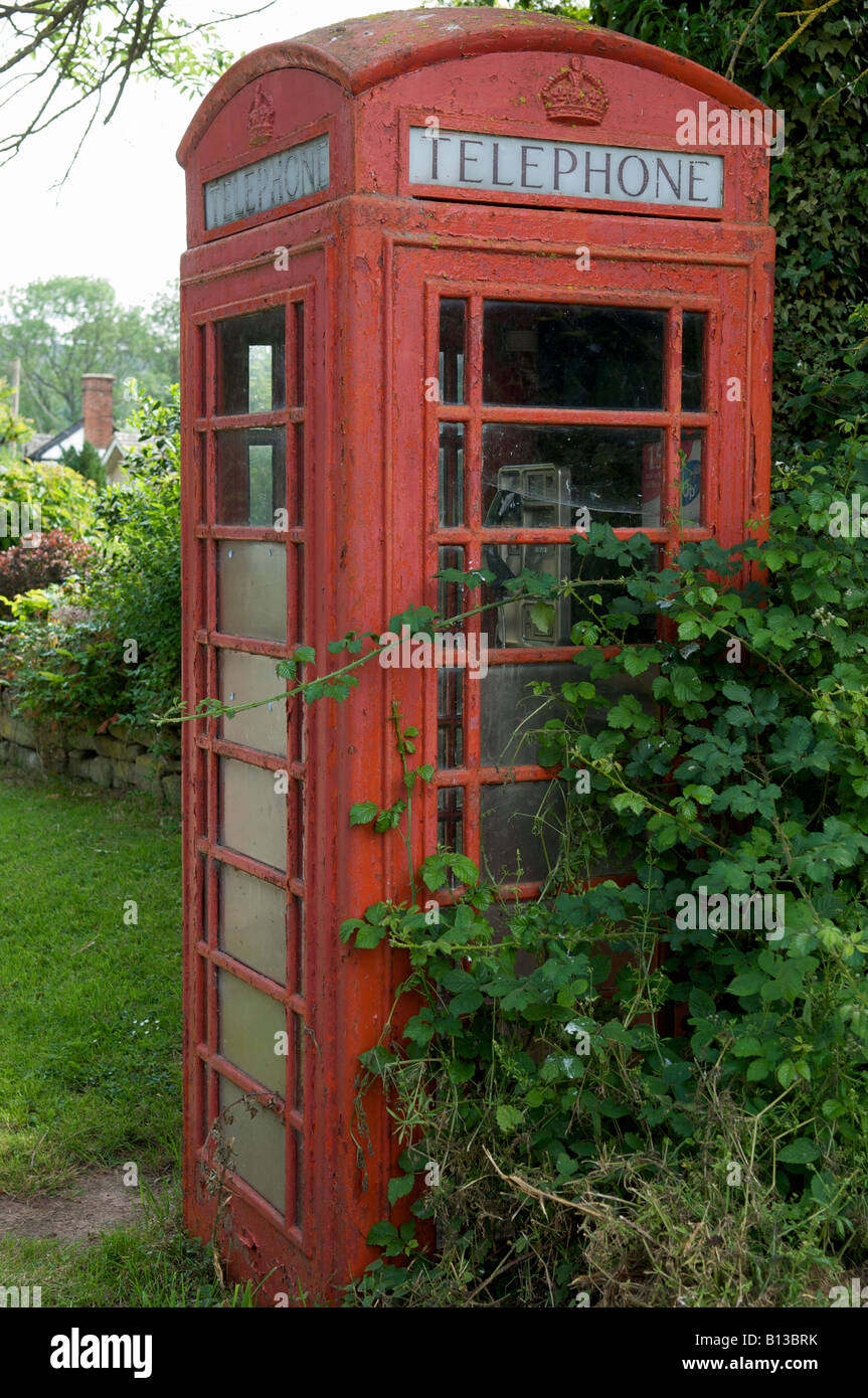 La K6 Téléphone rouge en kiosque Campagne Herefordshire Banque D'Images