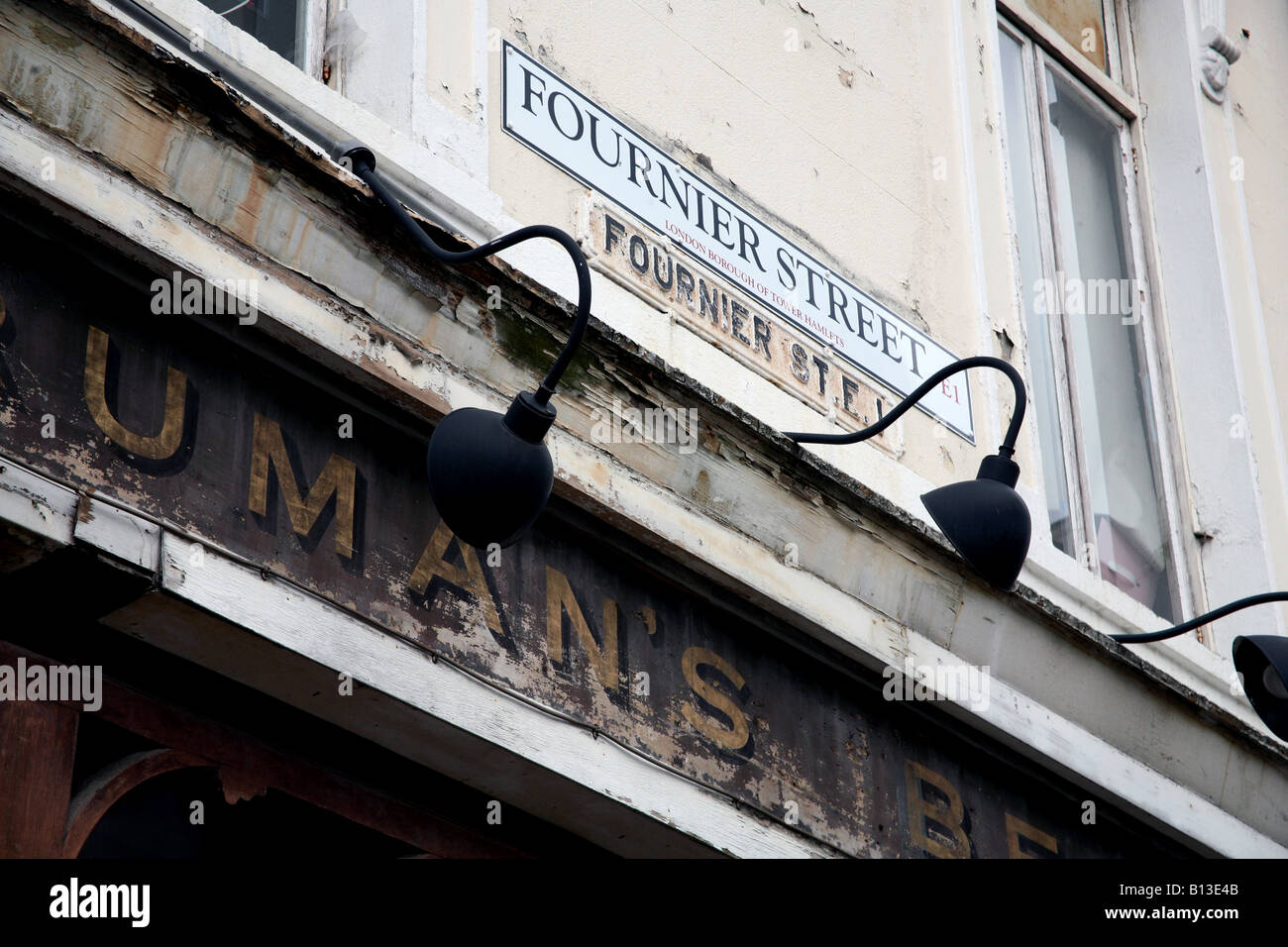 Plaque de rue en rue Fournier Londres Spitalfields Banque D'Images