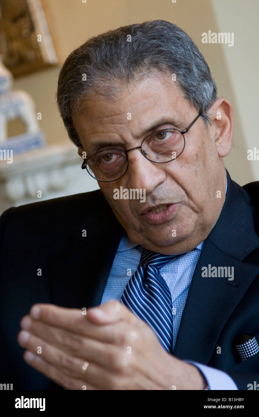 S.e. M. . Amr Moussa le Secrétaire général de la Ligue des États Arabes Banque D'Images