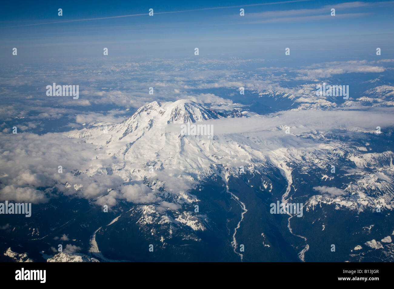 Vue aérienne de Mt Rainier Banque D'Images