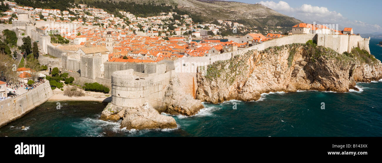 Vieille ville de Dubrovnik vue panoramique Banque D'Images