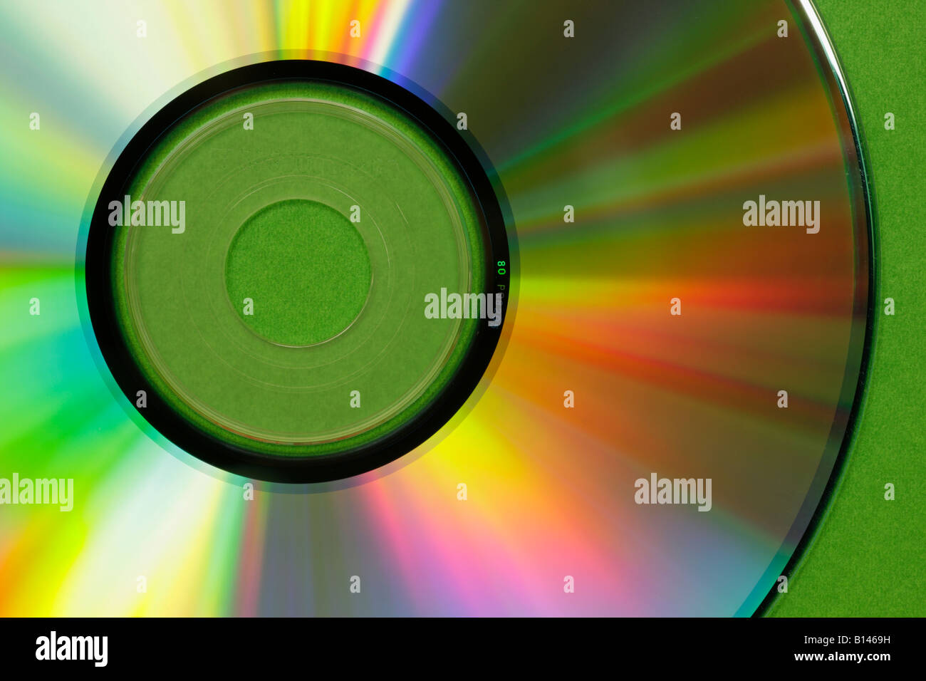 Les rayons de lumière formant kaléidoscope de couleurs sur CD de Victoria British Columbia Canada Banque D'Images