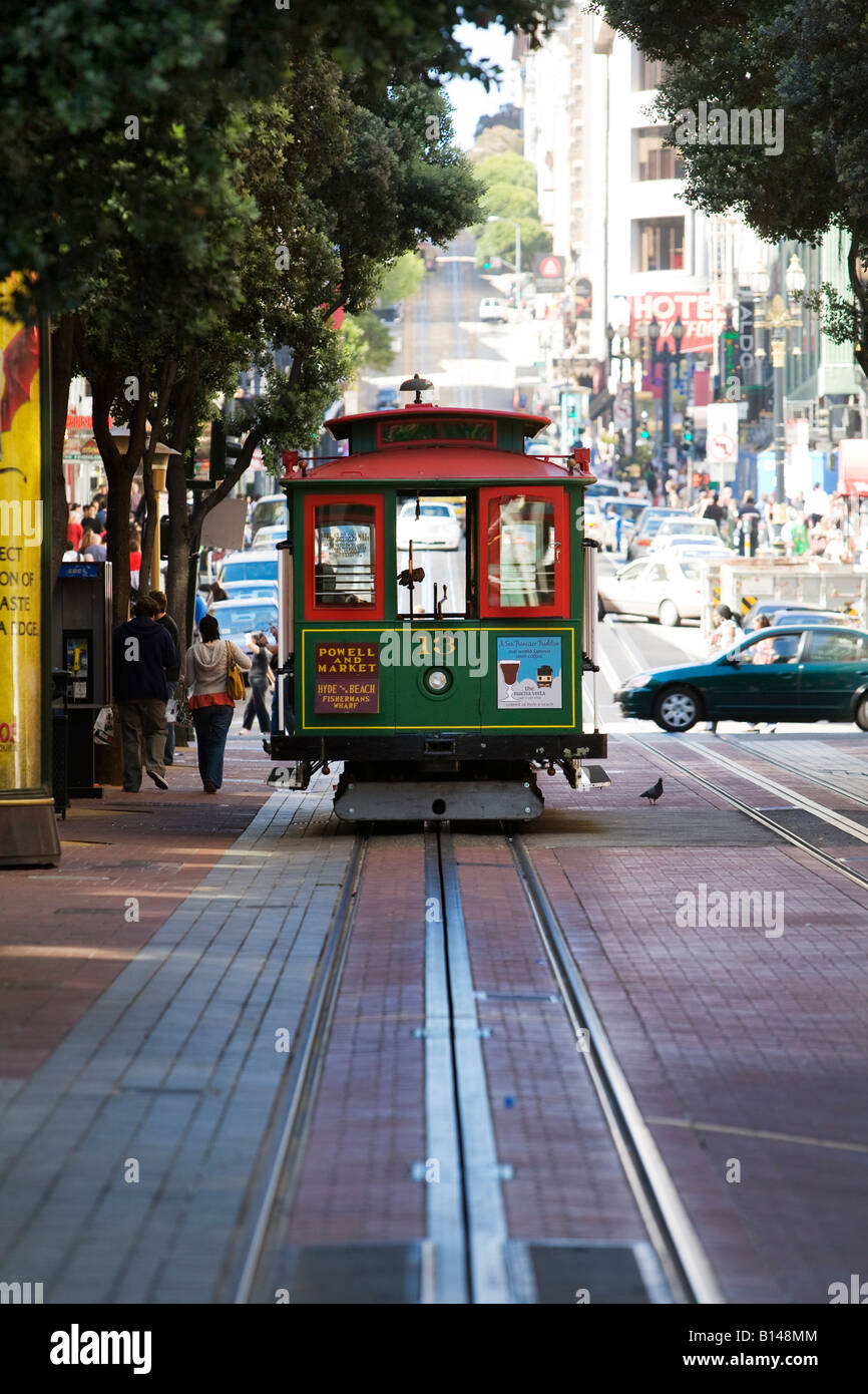 Câble vide voiture à San Francisco California USA Banque D'Images