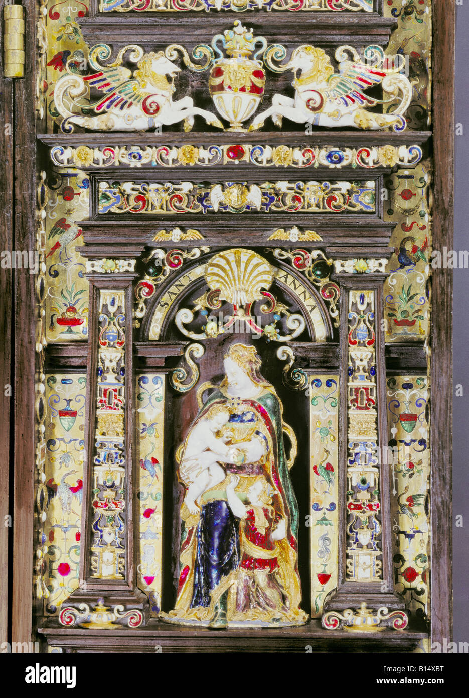 Fine art, art religieux, les autels, l'autel du duc Albert V de Bavière, attribué à Abraham Lotter l'Aîné et Ulrich Eberl, détail, Augsbourg, vers 1573/1574, Residenz, Munich, , n'a pas d'auteur de l'artiste pour être effacé Banque D'Images