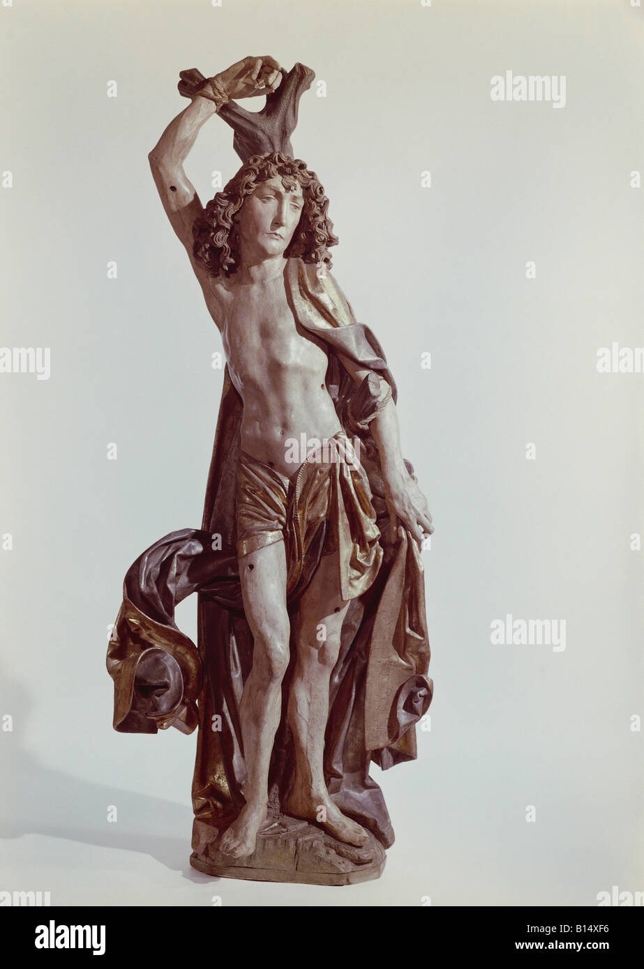 Beaux-arts, Tilman Riemenschneider, (vers 1460, - 1531), sculpture, 'Saint Sébastien', vers 1490, bois, Musée national de Bavière, Munich, Allemagne, Europe, l'artiste n'a pas d'auteur pour être effacé Banque D'Images