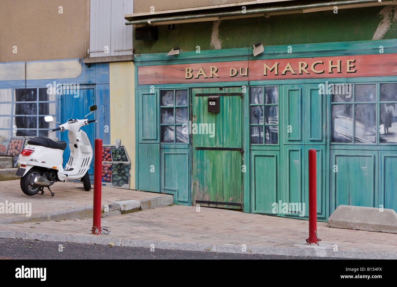 La main peinte en trompe-l'oeil, à Digne les Bains, Alpes de Haute Provence, France Banque D'Images