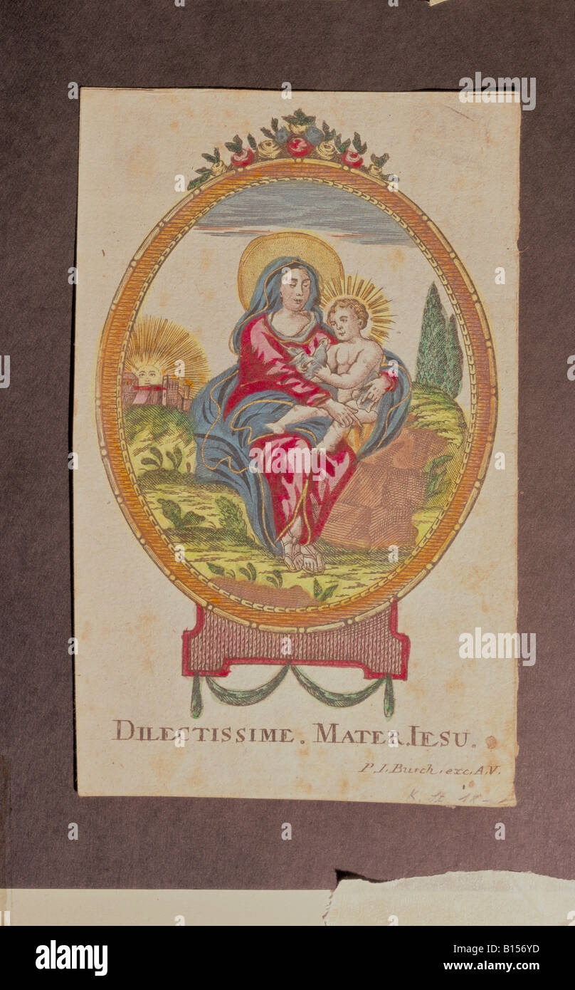 Beaux-arts, l'art religieux de dévotion, photo, 'ilectissime Mater Jesu', peint gravure sur cuivre, imprimé par P. J. Busch, vers 1800, collection privée, , n'a pas d'auteur de l'artiste pour être effacé Banque D'Images