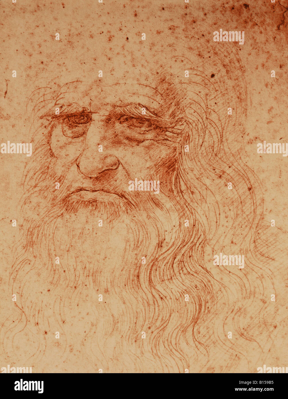 Beaux-arts, Da Vinci, Leonardo (1452 - 1519), la sanguine, "portrait", vers 1510, Galleria Sabauda, Turin, Italie, l'artiste n'a pas d'auteur pour être effacé Banque D'Images