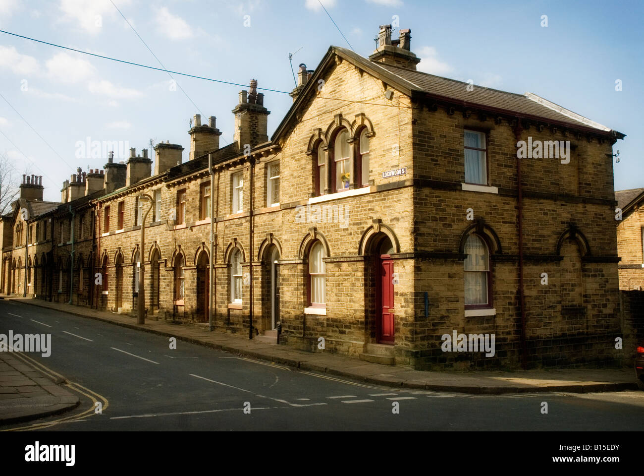 Lockwood Street Saltaire près de Bradford un site du patrimoine mondial Banque D'Images