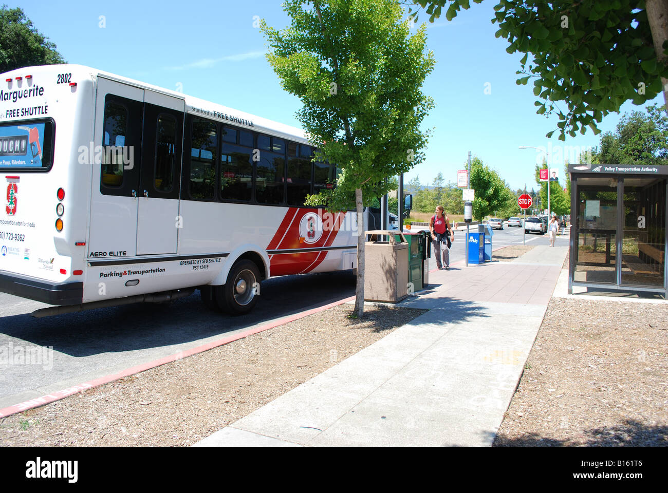 Shuttje station de bus de l'hôpital de l'Université de Stanford à Palo Alto en Californie Banque D'Images