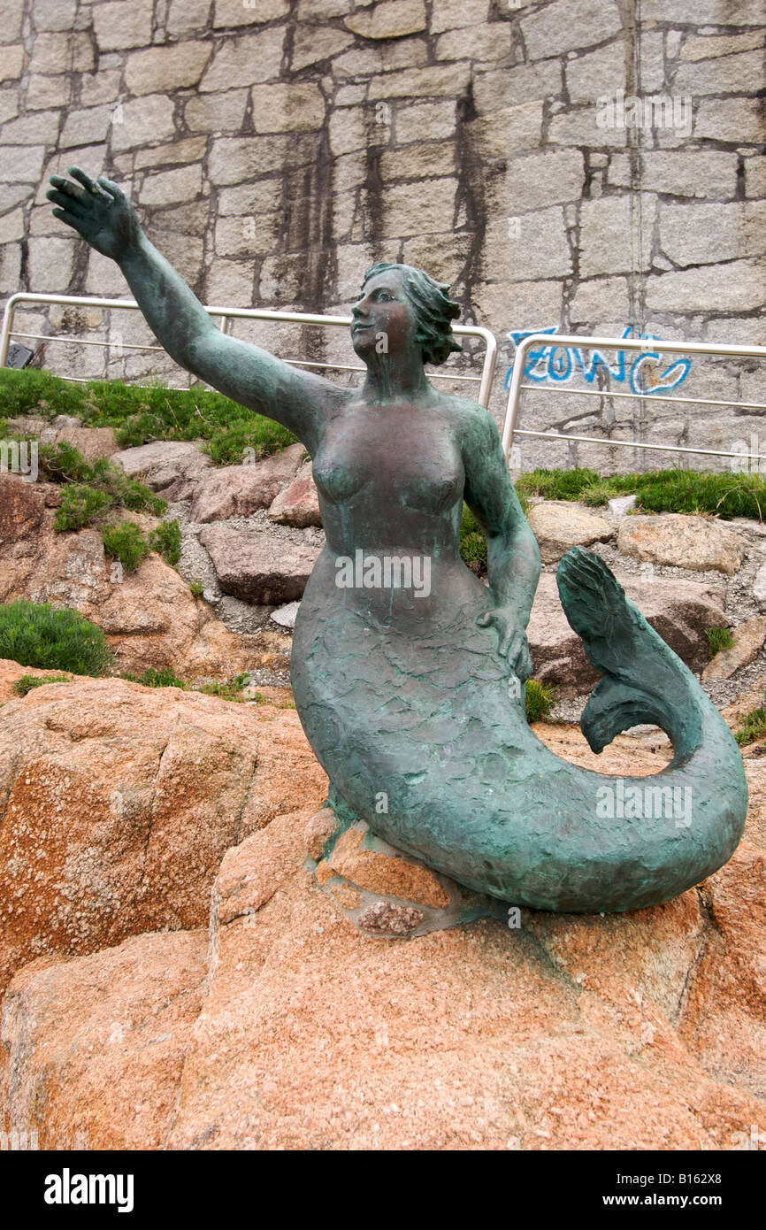 Sirène près de la promenade de la ville de La Corogne en Espagne, la région Galice. Banque D'Images