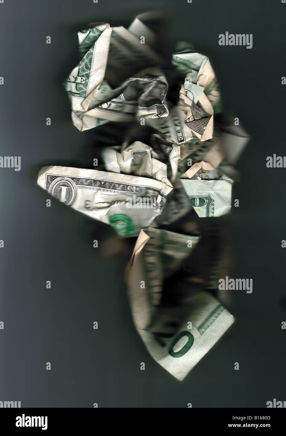 La monnaie U chiffonné Banque D'Images