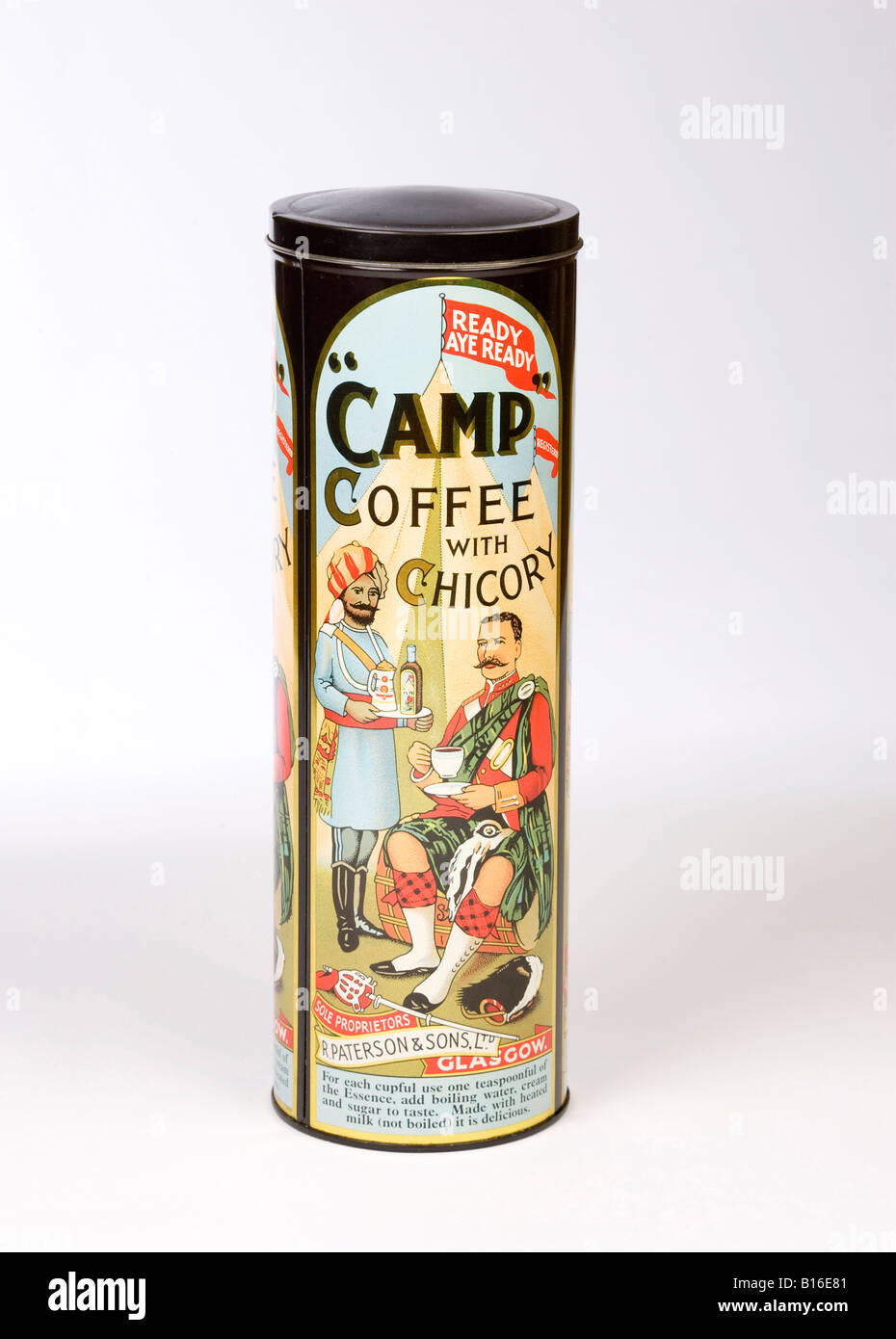 Camp de l'étain avec chicorée café Banque D'Images