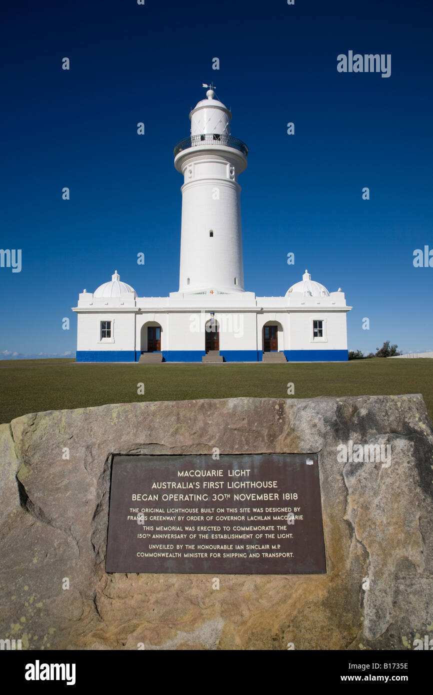 Macquarie phare a été le premier phare de l'Australie et l'exploitation a débuté le 30 novembre 1818 Banque D'Images