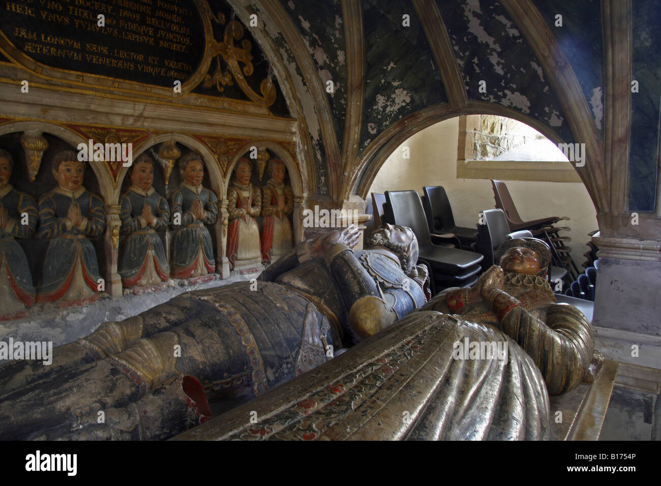 Grand Tombeau de parents de George Herbert St Nicholas Church Montgomery Banque D'Images