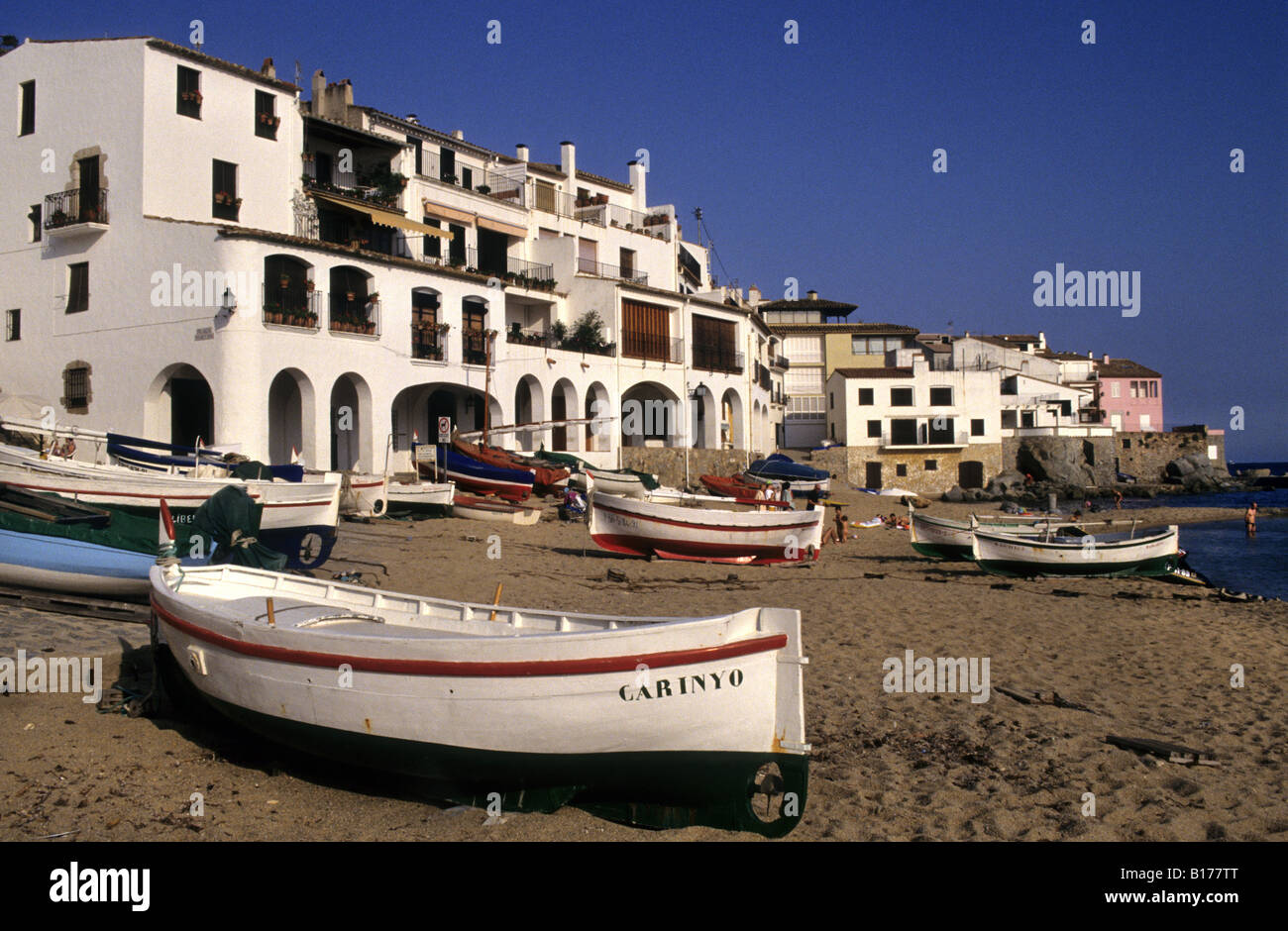 Plage de Calella de Palafrugell Costa Brava Baix Emporda Gérone Catalogne Espagne Banque D'Images