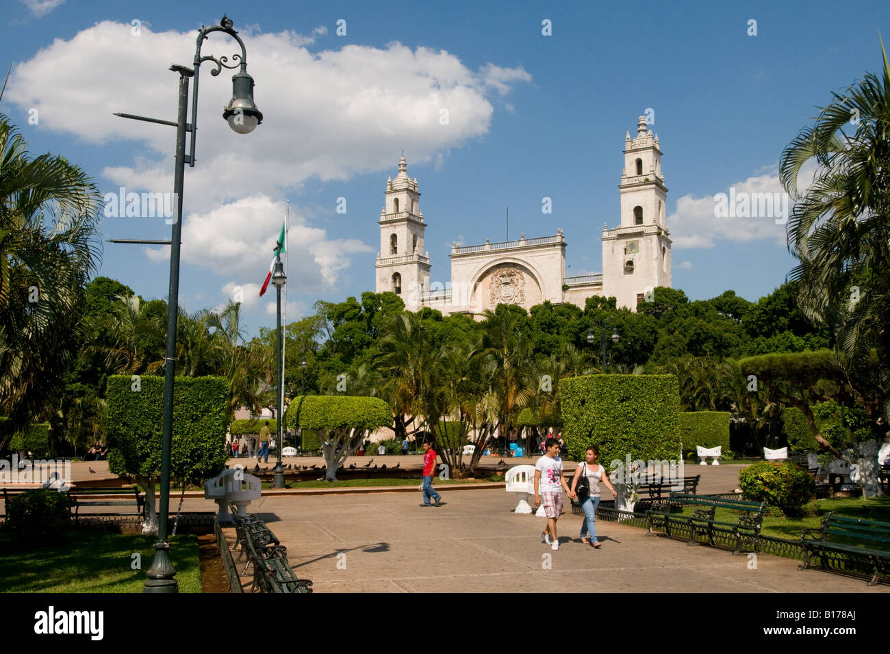 Cathédrale de San Ildefonso Mérida capitale de l'état du Yucatan au Mexique Banque D'Images