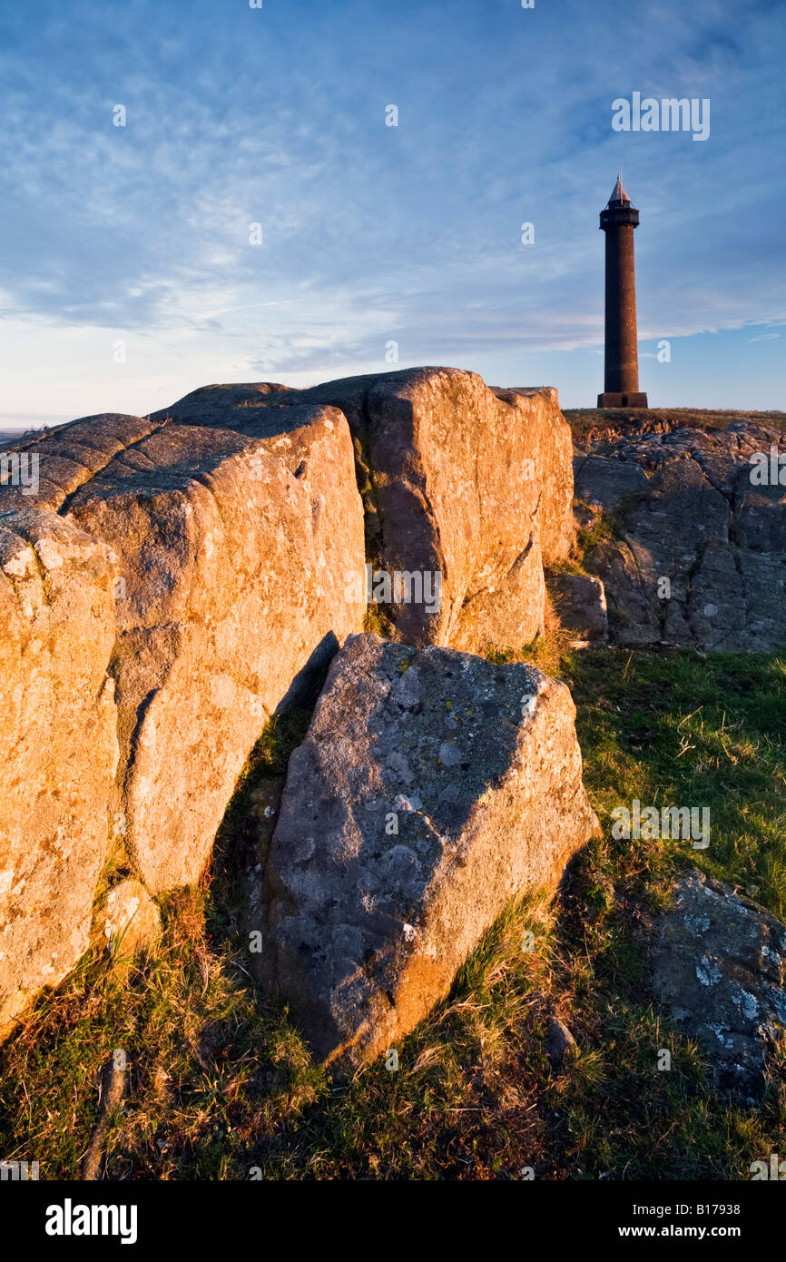 Le monument de Waterloo au sommet de Peniel Heugh dans la région des Scottish Borders dans le sud de l'Ecosse Banque D'Images