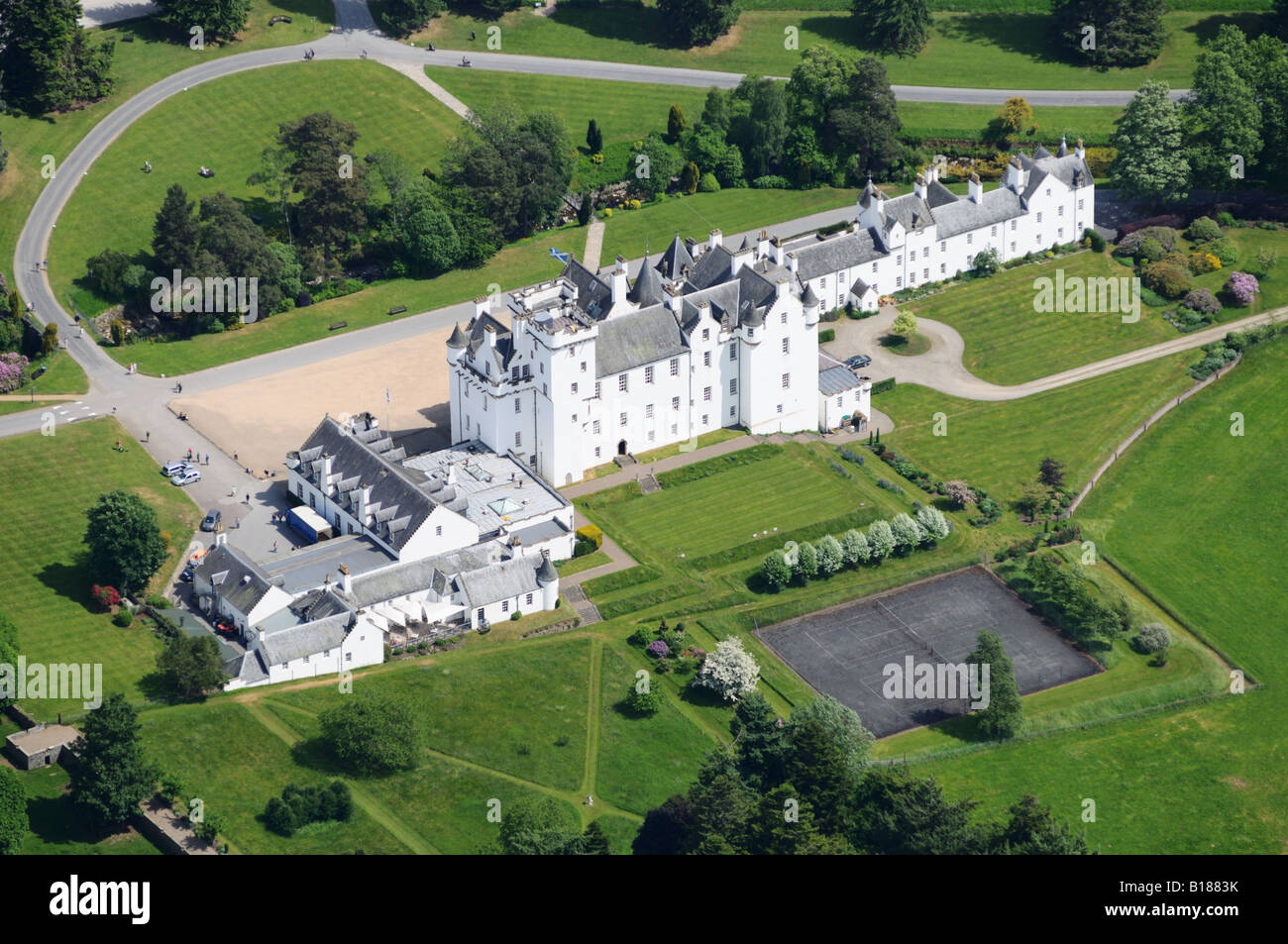 Vue aérienne de Blair Castle Photo Stock - Alamy