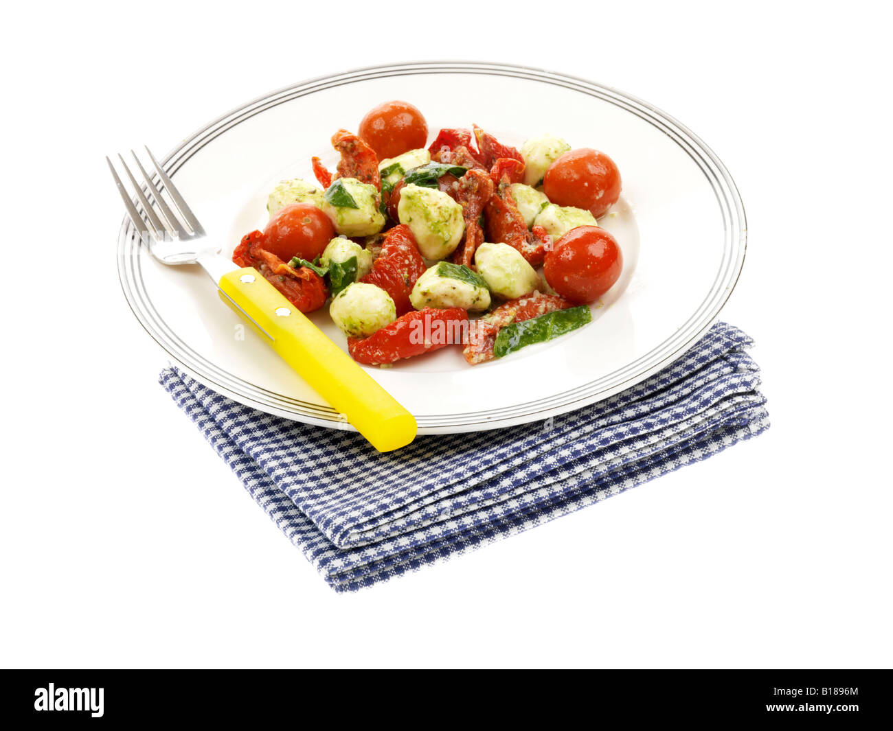 Salade de tomates et mozzarella sunblush Banque D'Images
