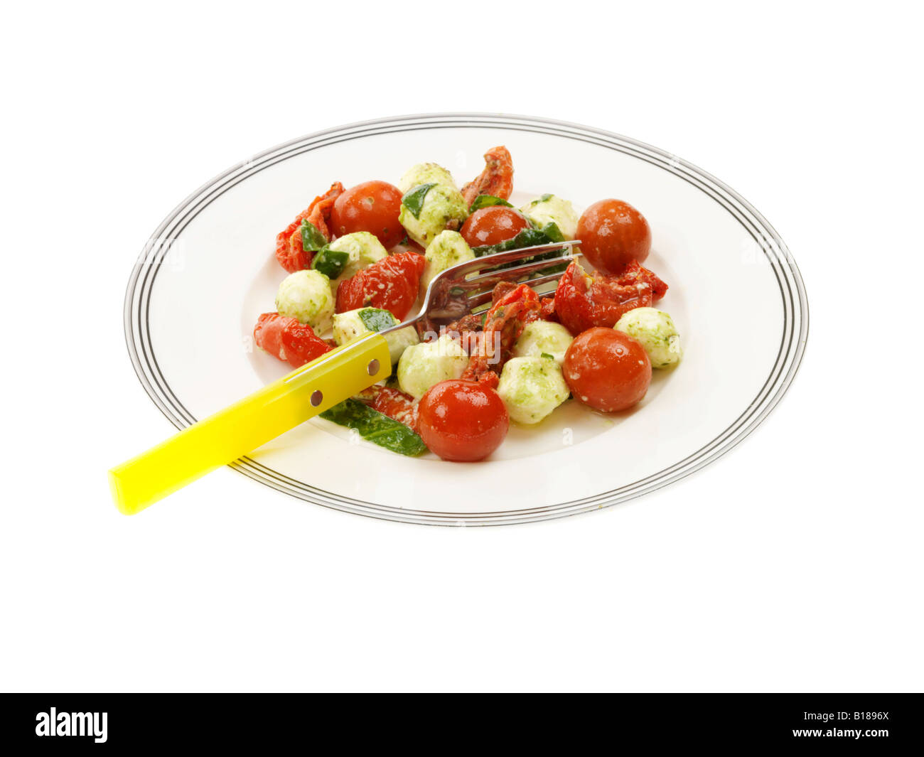 Salade de tomates et mozzarella sunblush Banque D'Images