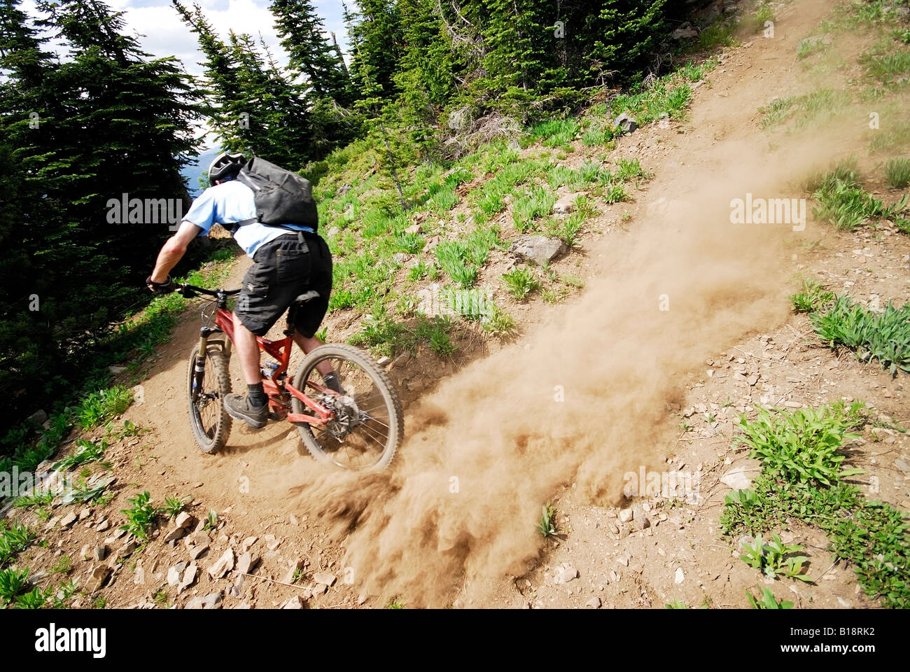 Vélos homme les sept sommets Trail, Rossland, Colombie-Britannique, Canada Banque D'Images