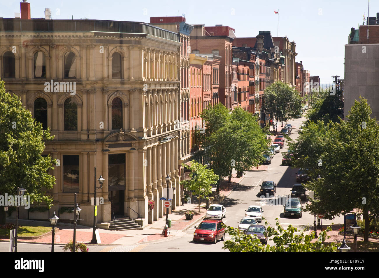 Voir l'historique de la rue Prince William, Saint John, Nouveau-Brunswick, Canada. Banque D'Images