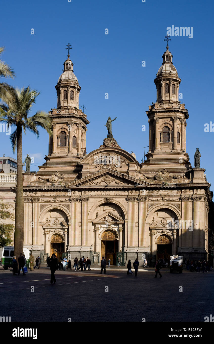 La Cathédrale de Santiago du Chili Banque D'Images