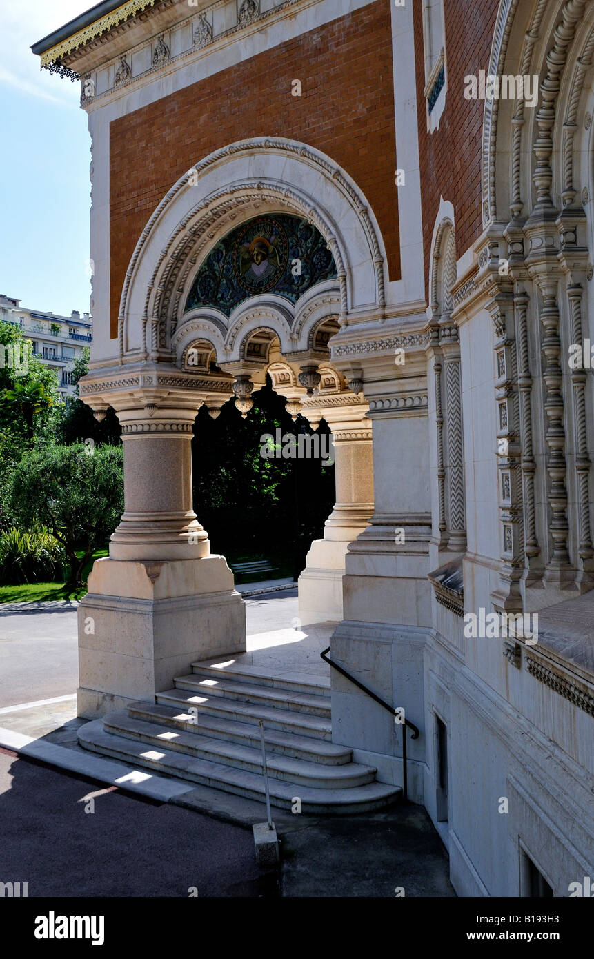 Cathédrale Orthodoxe Russe Saint-nicolas de Nice en France pour un usage éditorial uniquement Banque D'Images