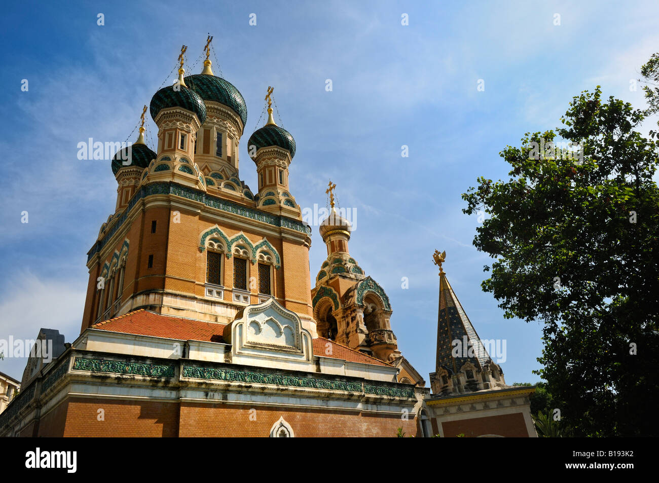 Cathédrale Orthodoxe Russe Saint-nicolas de Nice en France pour un usage éditorial uniquement Banque D'Images