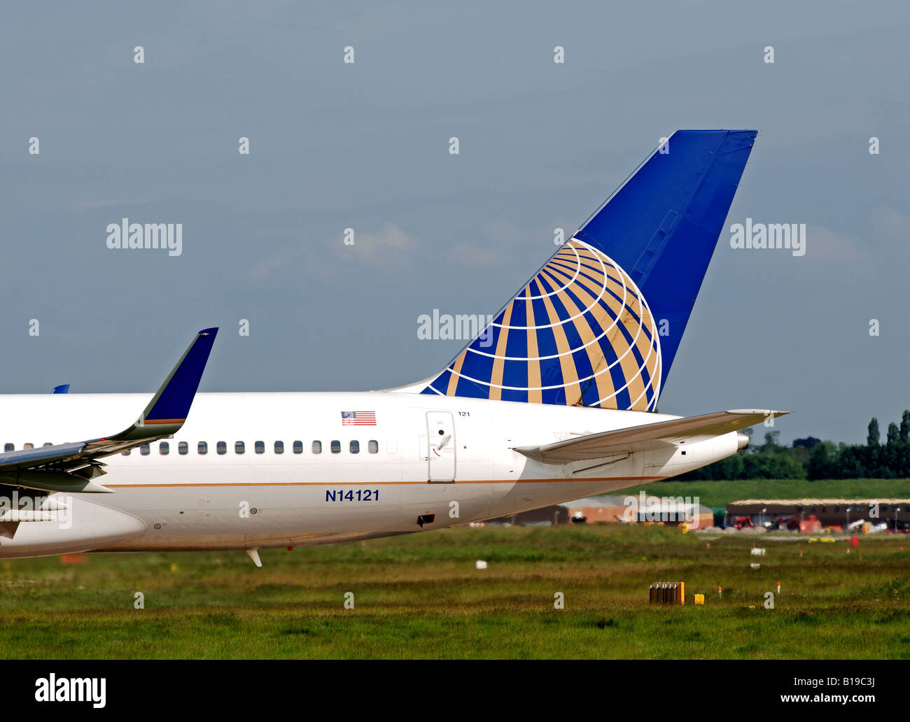 Continental Airlines Boeing 757 à l'Aéroport International de Birmingham, UK Banque D'Images