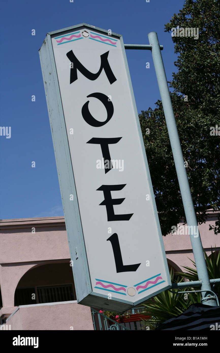 Motel sign Santa Monica California USA Banque D'Images
