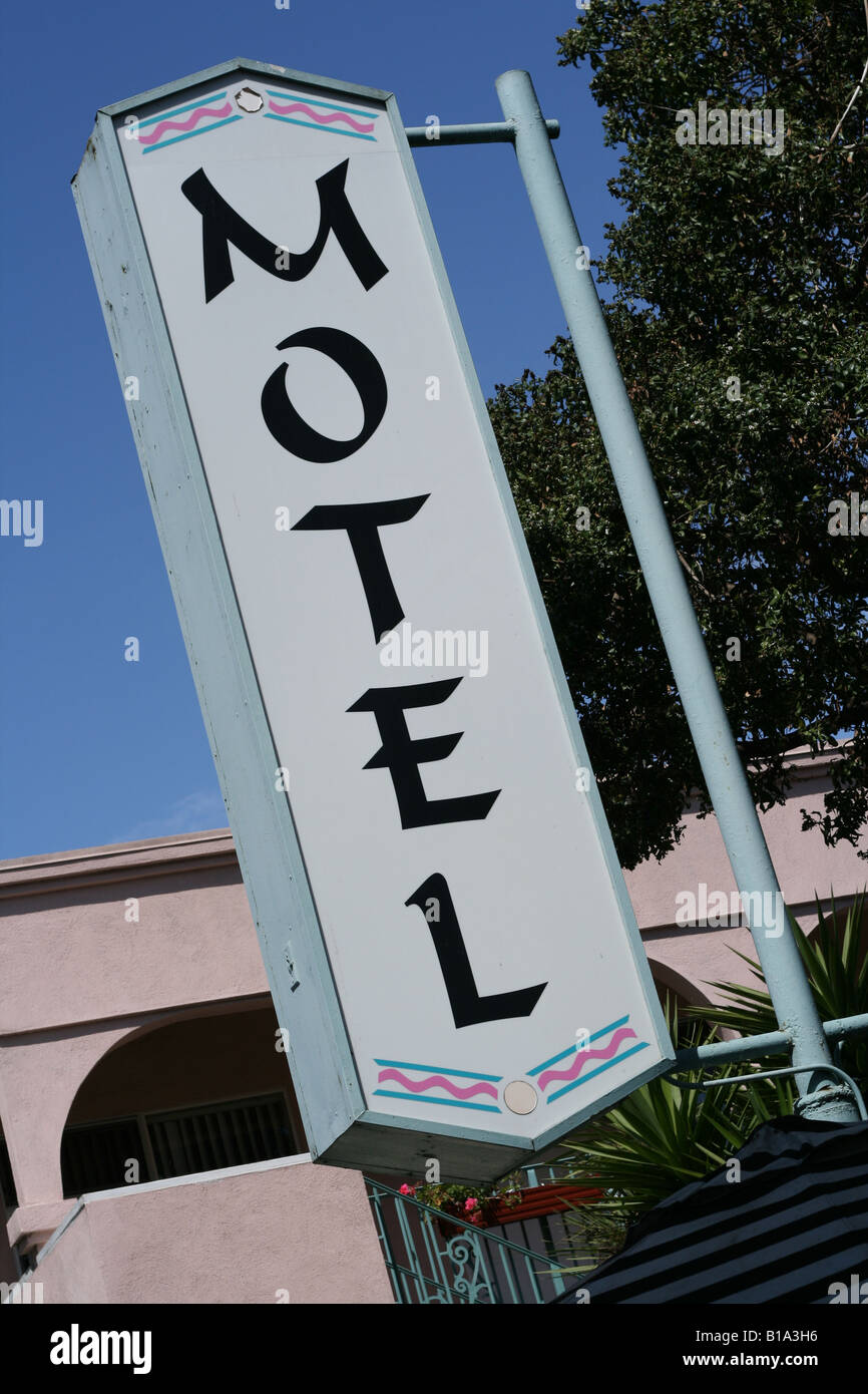 Motel sign Santa Monica California USA Banque D'Images