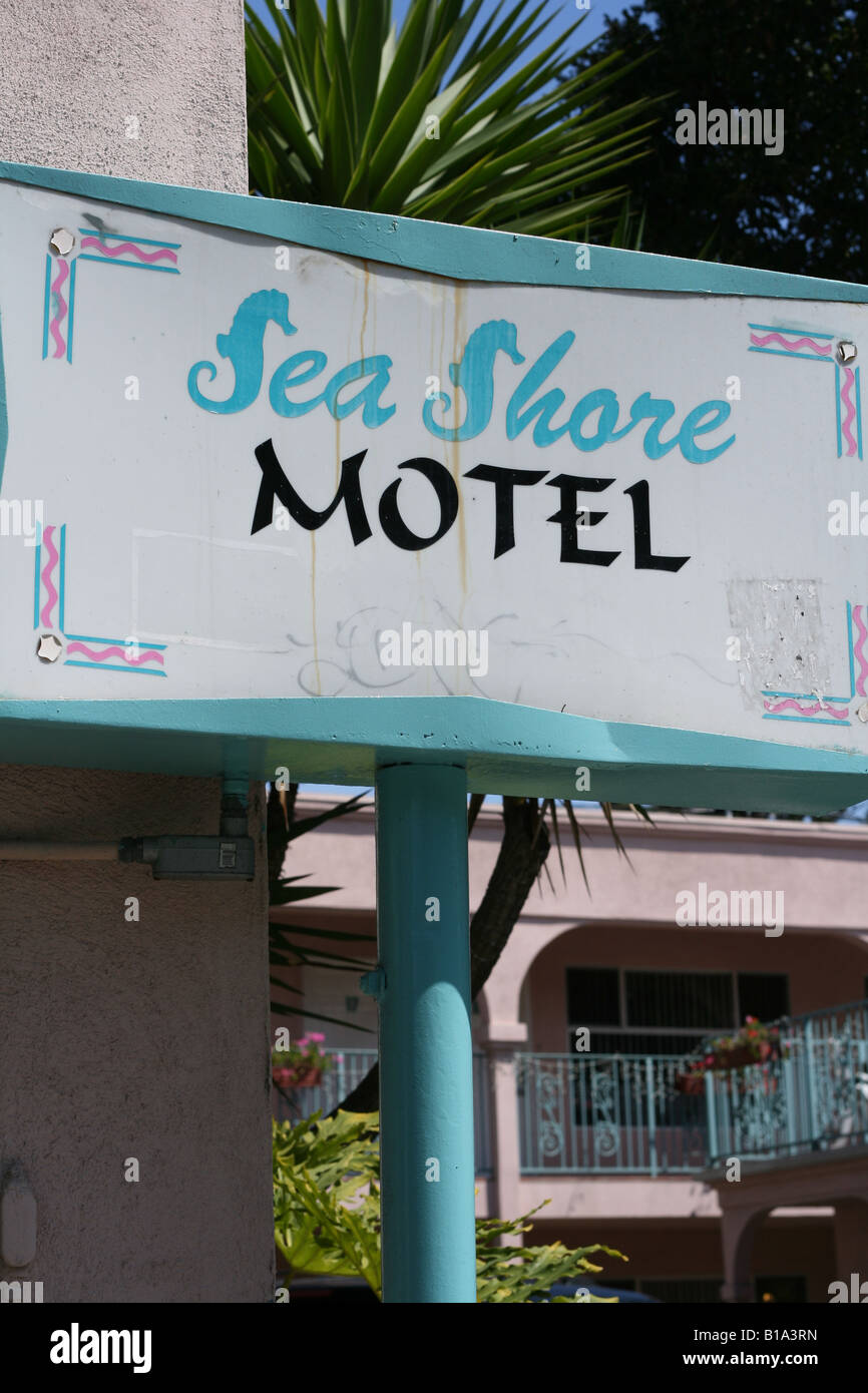 Sea Shore motel sign Santa Monica California USA Banque D'Images