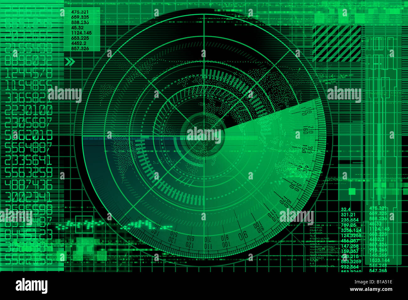Abstrait, conceptuel illustration radar Banque D'Images