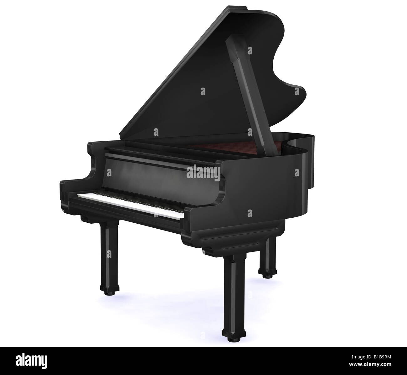 Le rendu 3D d'un grand piano Banque D'Images