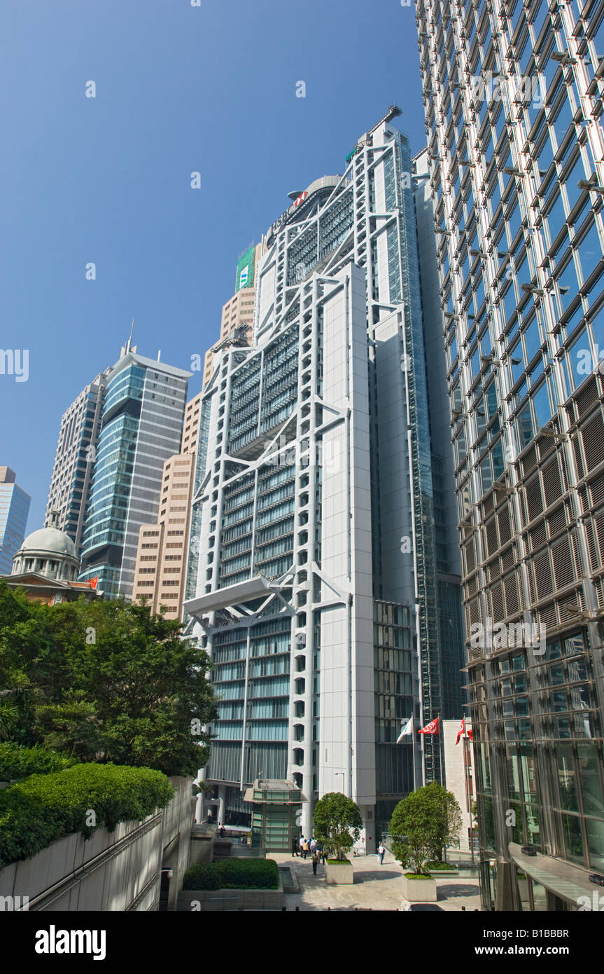Bâtiment principal de la HSBC. L'île de Hong Kong, Chine. Banque D'Images