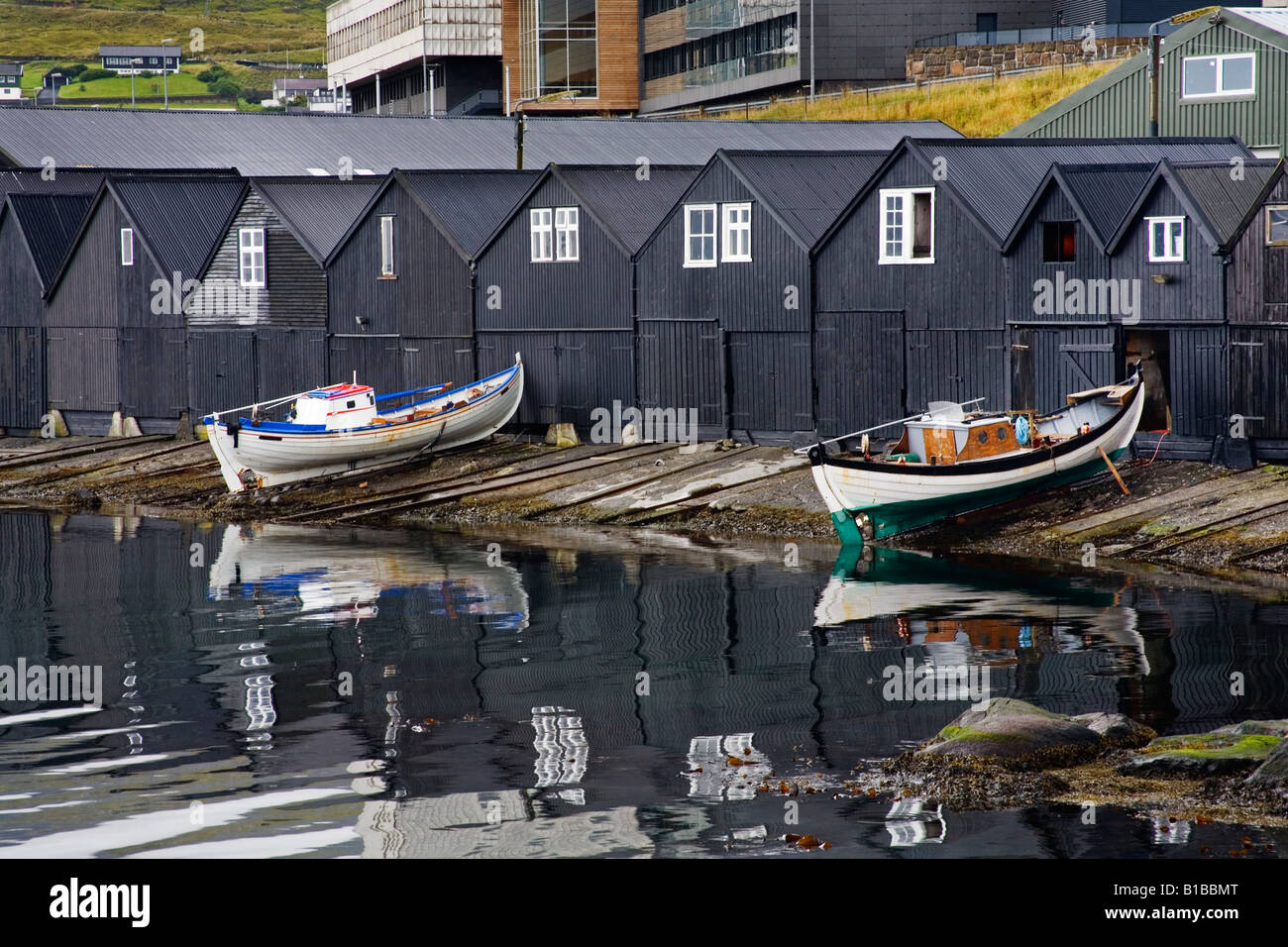 Bateaux, un port de Tórshavn, îles Féroé, le Royaume de Danemark Banque D'Images