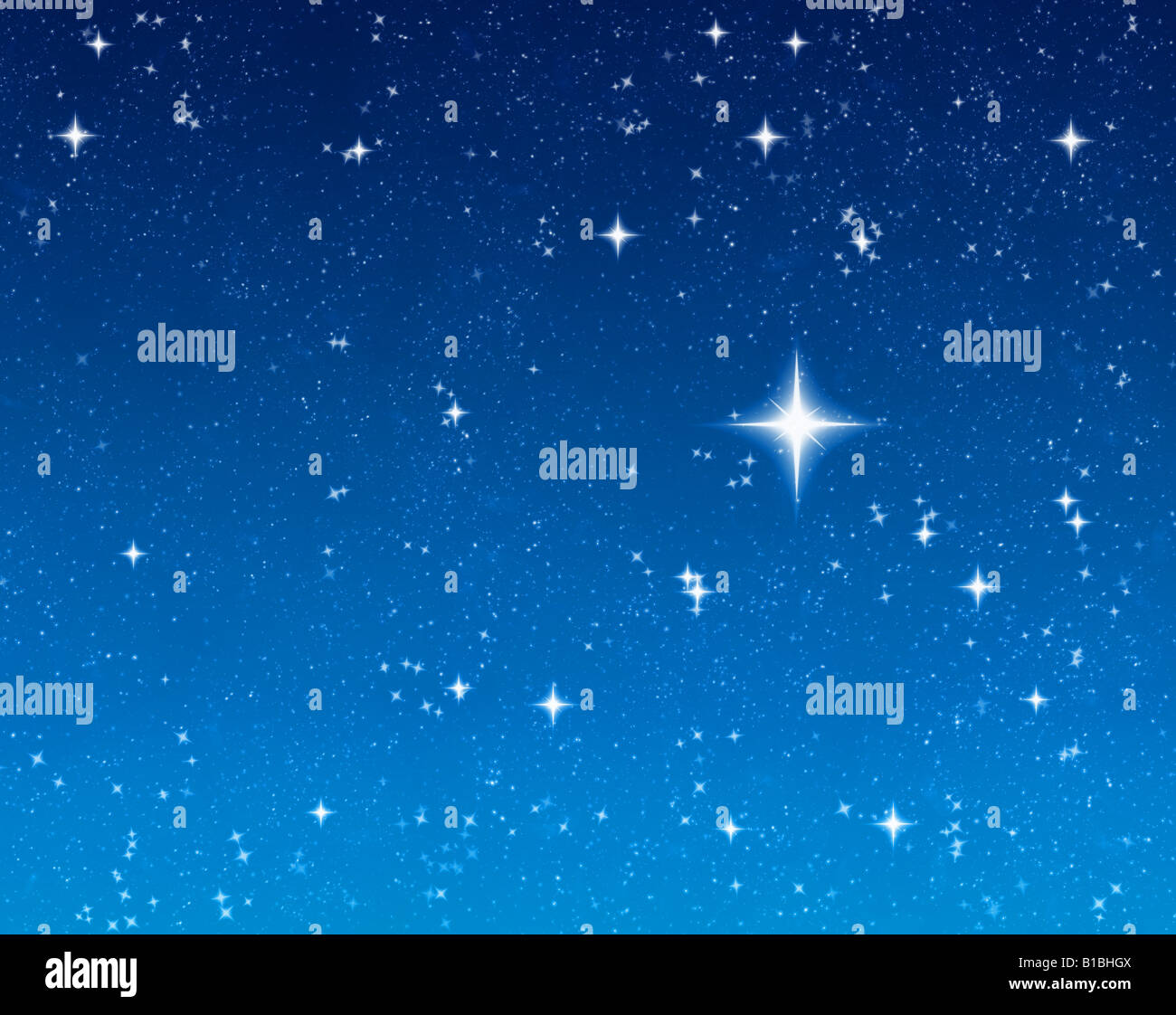 Grande étoile brillante dans le ciel de nuit en attente d'un souhait Banque D'Images