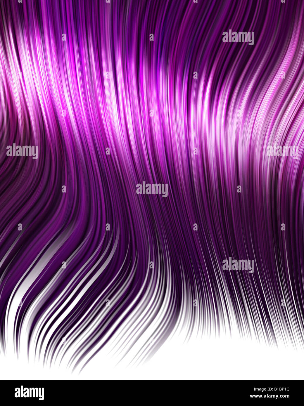 Cheveux violet dans un style dessin animé anime Banque D'Images